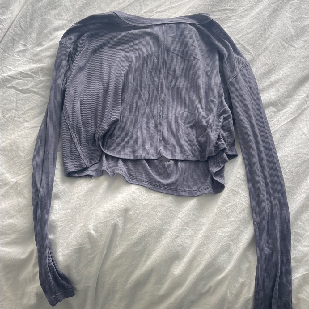 Free people movement purple cropped long sleeve